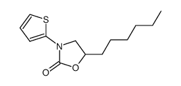 5-hexyl-3-(2-thienyl)-1,3-oxazolidin-2-one结构式