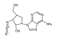 (1S,2R,3S,5R)-5-(6-aminopurin-9-yl)-2-azido-3-(hydroxymethyl)cyclopentan-1-ol结构式