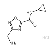 3-(Aminomethyl)-N-cyclopropyl-1,2,4-oxadiazole-5-carboxamide hydrochloride结构式