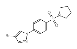 4-Bromo-1-(4-(pyrrolidin-1-ylsulfonyl)phenyl)-1H-pyrazole structure