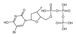 5-Bromo-2',3'-dideoxy-3'-fluorouridine 5'-(tetrahydrogen triphosp hate)结构式