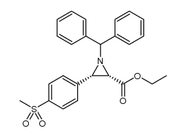 (2S,3S)-ethyl 1-benzhydryl-3-(4-(methylsulfonyl)phenyl)aziridine-2-carboxylate Structure