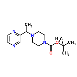 2-Methyl-2-propanyl 4-[1-(2-pyrazinyl)ethyl]-1-piperazinecarboxylate结构式