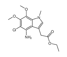 (4-Amino-5-chloro-6,7-dimethoxy-1-methyl-1H-indol-3-yl)-acetic acid ethyl ester结构式