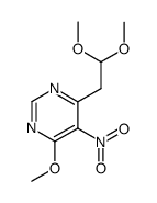 6-(2,2-dimethoxyethyl)-4-methoxy-5-nitropyrimidine Structure