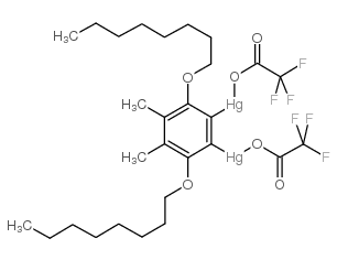 4,5-dimethyl-3,6-dioctyloxy-1,2-phenylene-bis(mercury trifluoroacetate) Structure