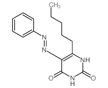 2,4(1H,3H)-Pyrimidinedione, 6-pentyl-5-(2-phenyldiazenyl)- structure