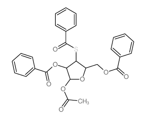 Ribofuranose, 3-thio-,1-acetate 2,3,5-tribenzoate, b-D- (8CI) structure