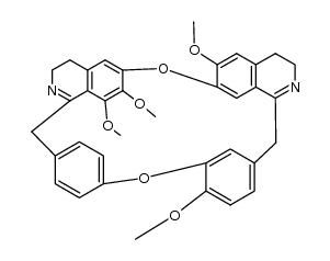 16,57,8,76-tetramethoxy-53,4,73,4-tetrahydro-2,6-dioxa-1(1,3),3(1,4)-dibenzena-5(1,6),7(7,1)-diisoquinolina-cyclooctaphane结构式