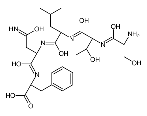(2S)-2-[[(2S)-4-amino-2-[[(2S)-2-[[(2S,3R)-2-[[(2S)-2-amino-3-hydroxypropanoyl]amino]-3-hydroxybutanoyl]amino]-4-methylpentanoyl]amino]-4-oxobutanoyl]amino]-3-phenylpropanoic acid Structure