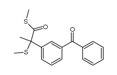 S-methyl 2-(3-benzoylphenyl)-2-(methylthio)propanethioate结构式