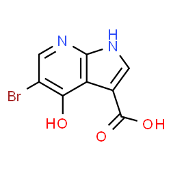 5-溴-4-羟基-1H-吡咯并[2,3-b]吡啶-3-羧酸结构式