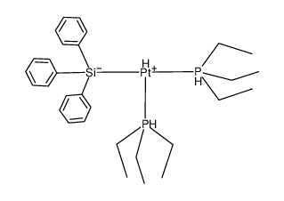cis-Pt(PEt3)2(H)(SiPh3)结构式