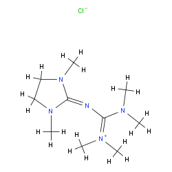 2-((Bis(dimethylamino)methylene)amino)-1,3-dimethyl-4,5-dihydro-1H-imidazol-3-ium chloride structure
