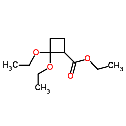 Cyclobutanecarboxylic acid, 2,2-diethoxy-, ethyl ester (9CI)结构式