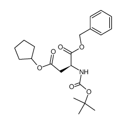 N-(tert-butoxycarbonyl)-ω-cyclopentyl-L-aspartic acid α-benzyl ester结构式