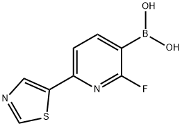 2-Fluoro-6-(thiazol-5-yl)pyridine-3-boronic acid结构式