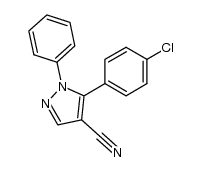 5-(4-chloro-phenyl)-1-phenyl-1H-pyrazole-4-carbonitrile结构式