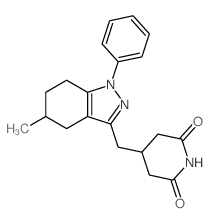 2,6-Piperidinedione,4-[(4,5,6,7-tetrahydro-5-methyl-1-phenyl-1H-indazol-3-yl)methyl]- Structure