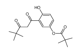 2,2-dimethylpropanoic acid 3-(4,4-dimethyl-1,3-dioxopentyl)-4-hydroxyphenyl ester Structure