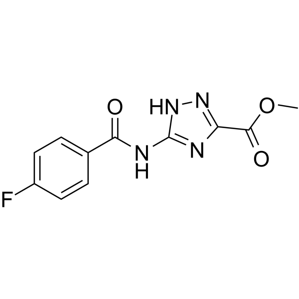 5-(4-氟苯甲酰胺)-4H-1,2,4-三唑-3-羧酸甲酯结构式