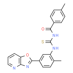 4-Methyl-N-{[2-methyl-5-([1,3]oxazolo[4,5-b]pyridin-2-yl)phenyl]carbamothioyl}benzamide structure