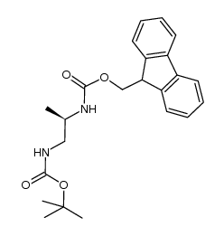 (2R)-[2-(9H-fluoren-9-ylmethoxycarbonylamino)-propyl]carbamic acid 1,1-dimethylethylester结构式