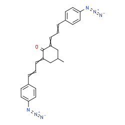 2,6-bis[3-(4-azidophenyl)-2-propenylidene]-4-methylcyclohexan-1-one结构式