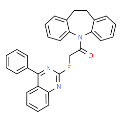 1-(10,11-dihydro-5H-dibenzo[b,f]azepin-5-yl)-2-[(4-phenylquinazolin-2-yl)sulfanyl]ethanone结构式
