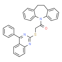 1-(10,11-dihydro-5H-dibenzo[b,f]azepin-5-yl)-2-[(4-phenylquinazolin-2-yl)sulfanyl]ethanone structure