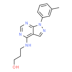 3-{[1-(3-methylphenyl)-1H-pyrazolo[3,4-d]pyrimidin-4-yl]amino}propan-1-ol Structure