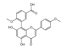 3-[5,7-dihydroxy-2-(4-methoxyphenyl)-4-oxo-4H-chromen-8-yl]-4-methoxybenzoic acid Structure