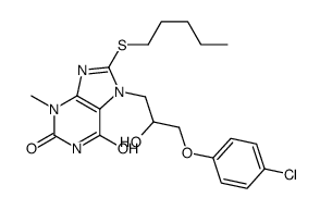 7-[3-(4-chlorophenoxy)-2-hydroxypropyl]-3-methyl-8-pentylsulfanylpurine-2,6-dione Structure