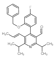 3-Pyridinecarboxaldehyde, 4-[4-fluoro-2-(phenylmethoxy)phenyl]-2,6-bis(1-methylethyl)-5-(1-propen-1-yl)- picture