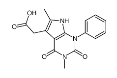 2-(3,6-dimethyl-2,4-dioxo-1-phenyl-7H-pyrrolo[2,3-d]pyrimidin-5-yl)acetic acid Structure