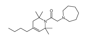 1,2,3,6-Tetrahydro-4-butyl-1-(hexahydro-1H-azepin-1-ylacetyl)-2,2,6,6-tetramethylpyridine structure