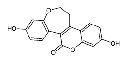 5,11-dihydroxy-1,2-dihydro-8H-benzo[2,3]oxepino[4,5-c]chromen-8-one结构式