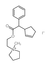 Pyrrolidinium, 1-[2-[ (2-cyclopenten-1-ylphenylacetyl)oxy]ethyl]-1-methyl-, iodide Structure