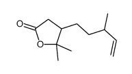 5,5-dimethyl-4-(3-methylpent-4-enyl)oxolan-2-one结构式