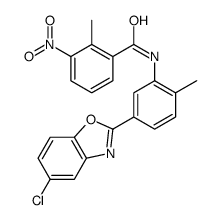 N-[5-(5-chloro-1,3-benzoxazol-2-yl)-2-methylphenyl]-2-methyl-3-nitrobenzamide结构式