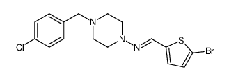 (E)-1-(5-bromothiophen-2-yl)-N-[4-[(4-chlorophenyl)methyl]piperazin-1-yl]methanimine结构式