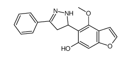 4-methoxy-5-(3-phenyl-4,5-dihydro-1H-pyrazol-5-yl)-1-benzofuran-6-ol结构式