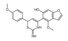 5-[2-amino-6-(4-methoxy-phenyl)-6H-[1,3]thiazin-4-yl]-4-methoxy-benzofuran-6-ol Structure