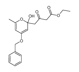 4-(4-Benzyloxy-2-hydroxy-6-methyl-2H-pyran-2-yl)-3-oxo-butyric acid ethyl ester结构式