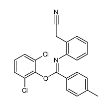 N-(2-Cyanomethyl-phenyl)-4-methyl-benzimidic acid 2,6-dichloro-phenyl ester结构式
