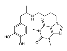 7-[4-[[2-(3,4-Dihydroxyphenyl)-1-methylethyl]amino]butyl]theophyline结构式