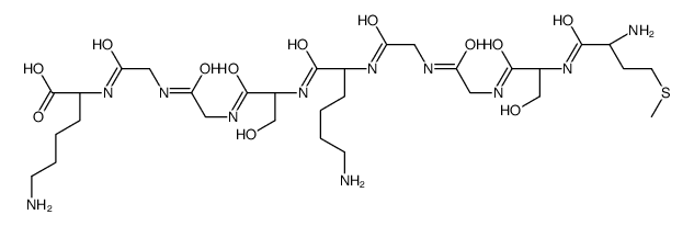 (2S)-6-amino-2-[[2-[[2-[[(2S)-2-[[(2S)-6-amino-2-[[2-[[2-[[(2S)-2-[[(2S)-2-amino-4-methylsulfanylbutanoyl]amino]-3-hydroxypropanoyl]amino]acetyl]amino]acetyl]amino]hexanoyl]amino]-3-hydroxypropanoyl]amino]acetyl]amino]acetyl]amino]hexanoic acid Structure