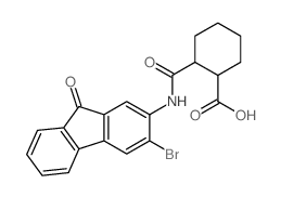 Cyclohexanecarboxylicacid, 2-[[(3-bromo-9-oxo-9H-fluoren-2-yl)amino]carbonyl]- Structure