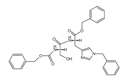 1()-benzyl-Nα-(N-benzyloxycarbonyl-L-seryl)-L-histidine-benzyl ester Structure