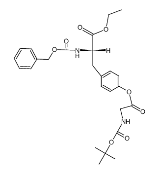 N-(benzyloxycarbonyl)-O-[(tert-butoxycarbonyl)glycyl]-L-tyrosine ethyl ester Structure
